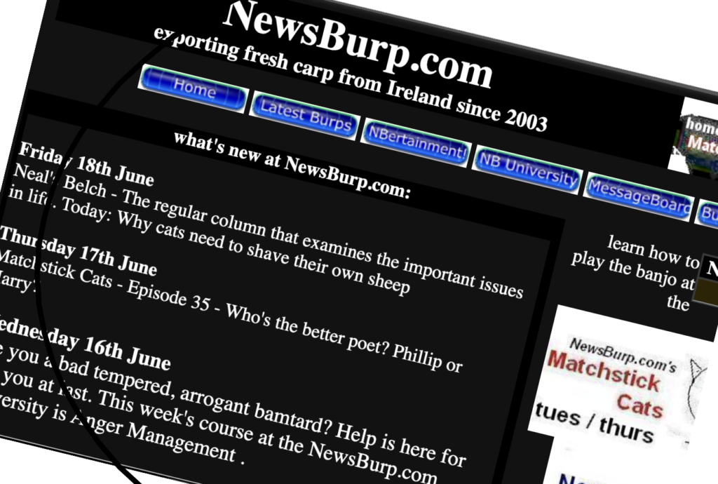 OldsBurp: A screenshop of the original NewsBurp site.